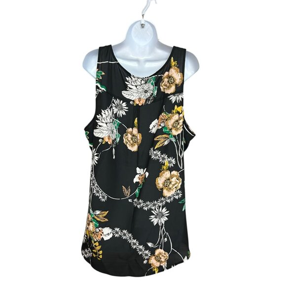 Maurices Womens Flowy Tank Top Plus Size 1X Black Dark Floral Lightweight Airy - Picture 2 of 6